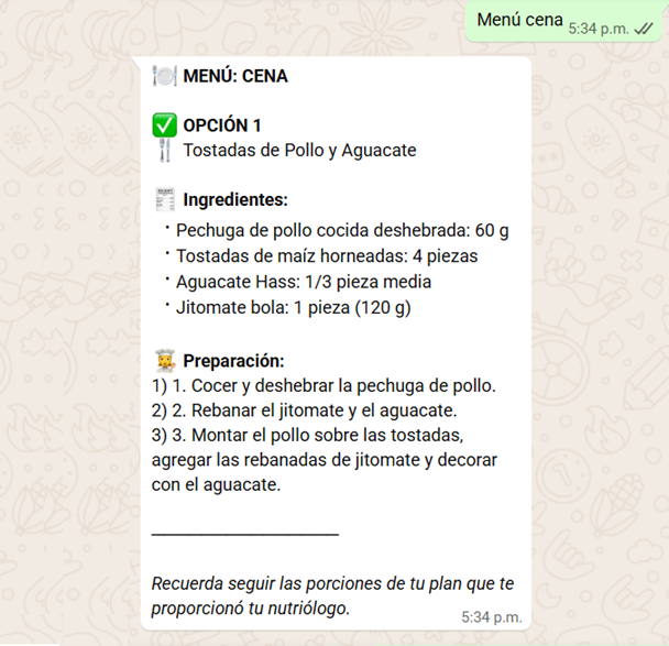 Menús de NuRi